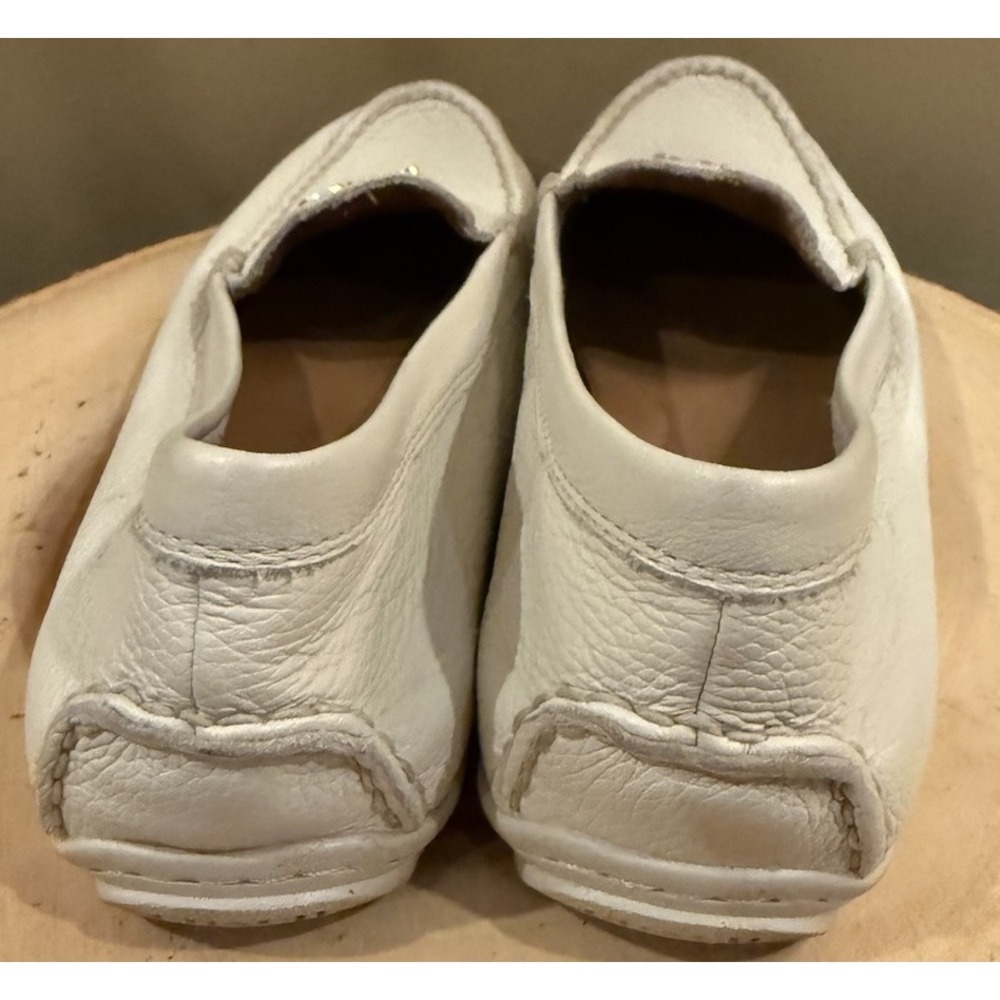 Coach Mary Lock Up Driving Mocs Shoe Loafer White Bone 8.5‎ B Slip-On Leather - Picture 8 of 11